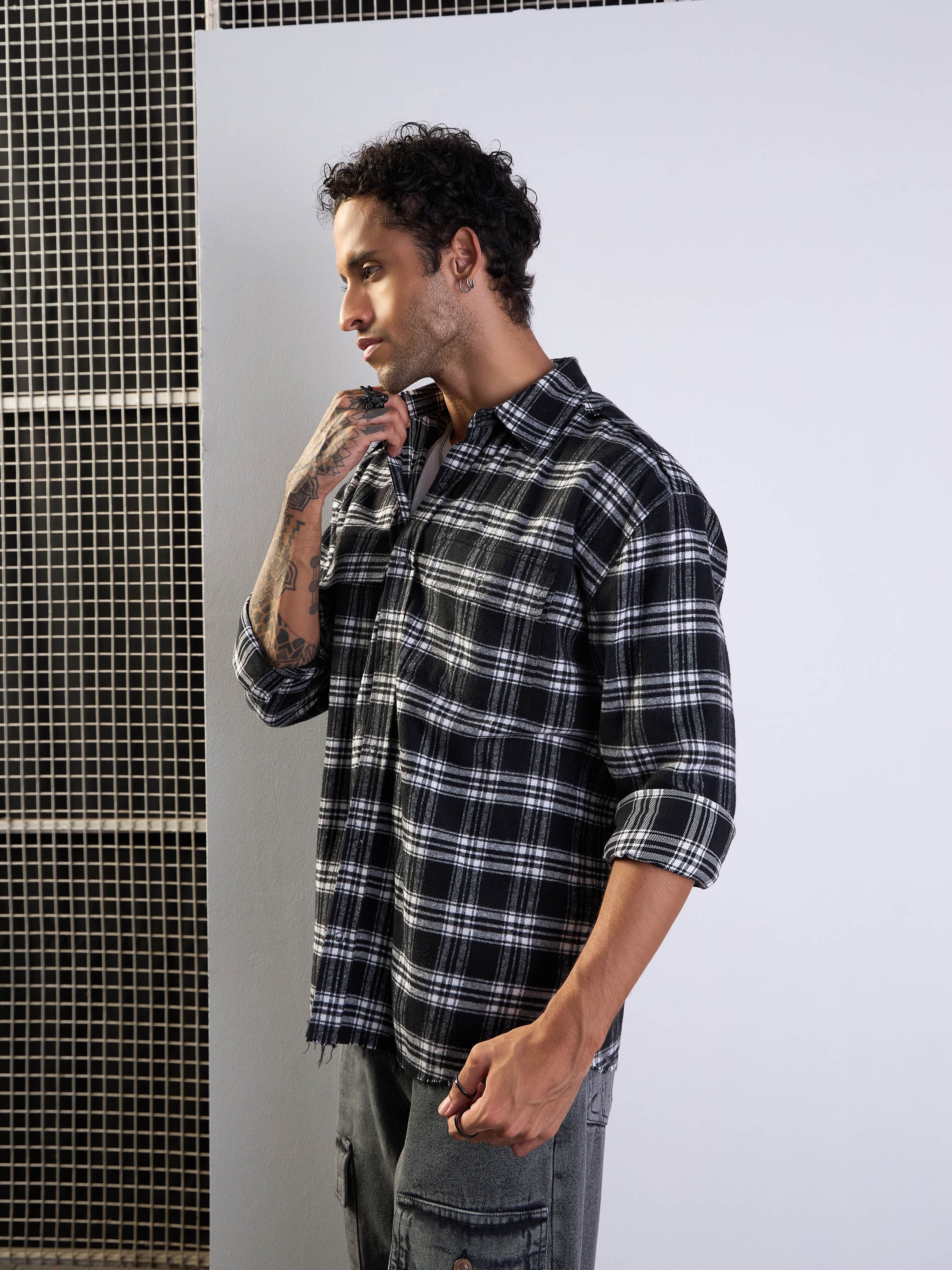 Men's Black Over Size Shirt - Mascln Sassafras