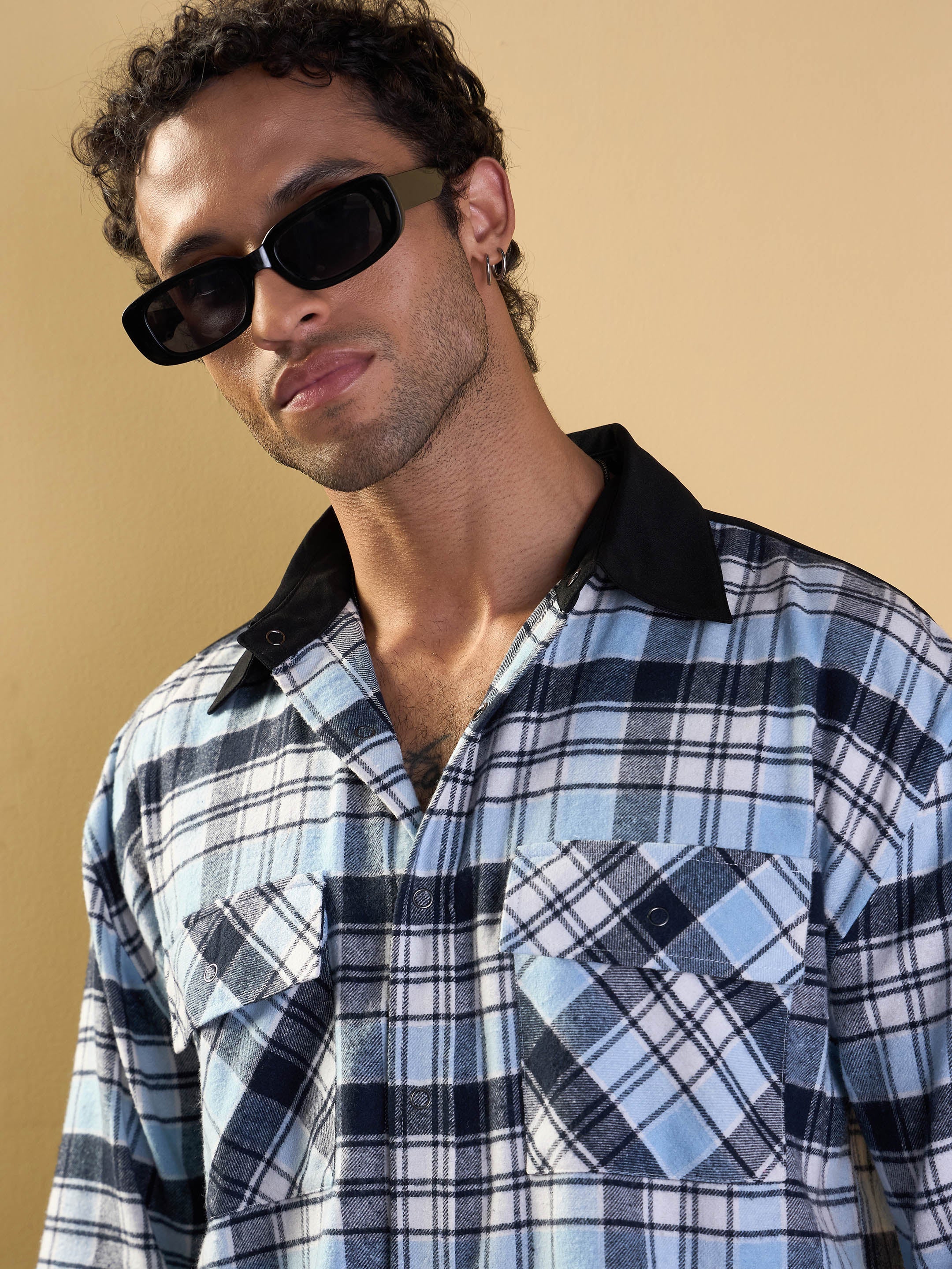 Men's Blue Over Size Shirt - Mascln Sassafras