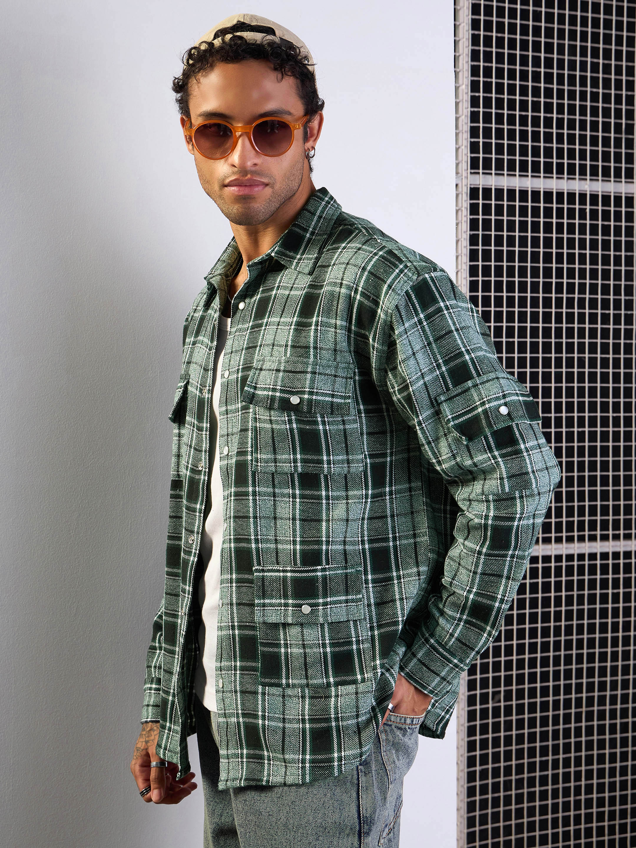 Men's Green Over Size Shirt - Mascln Sassafras