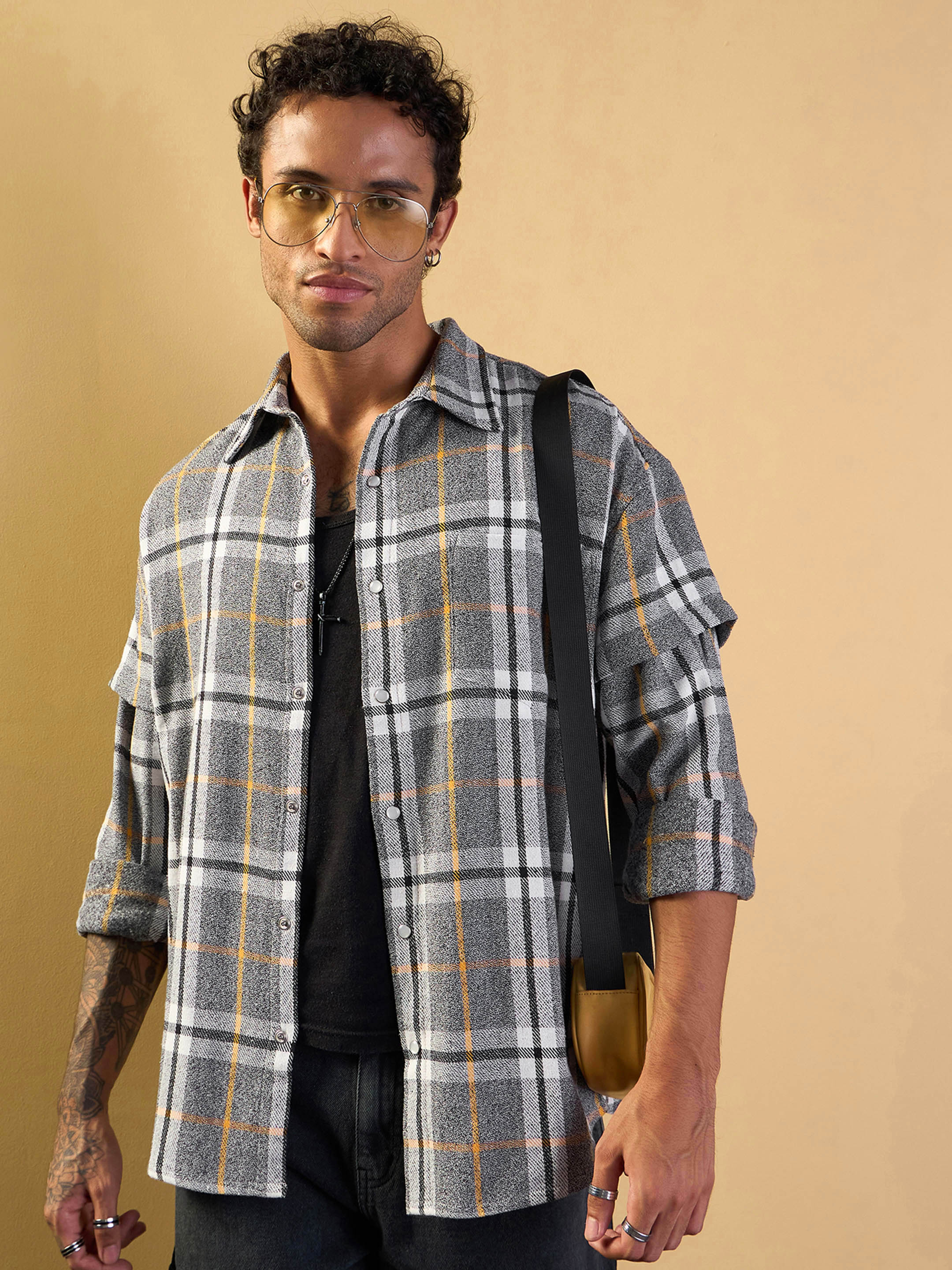 Men's Grey Over Size Shirt - Mascln Sassafras