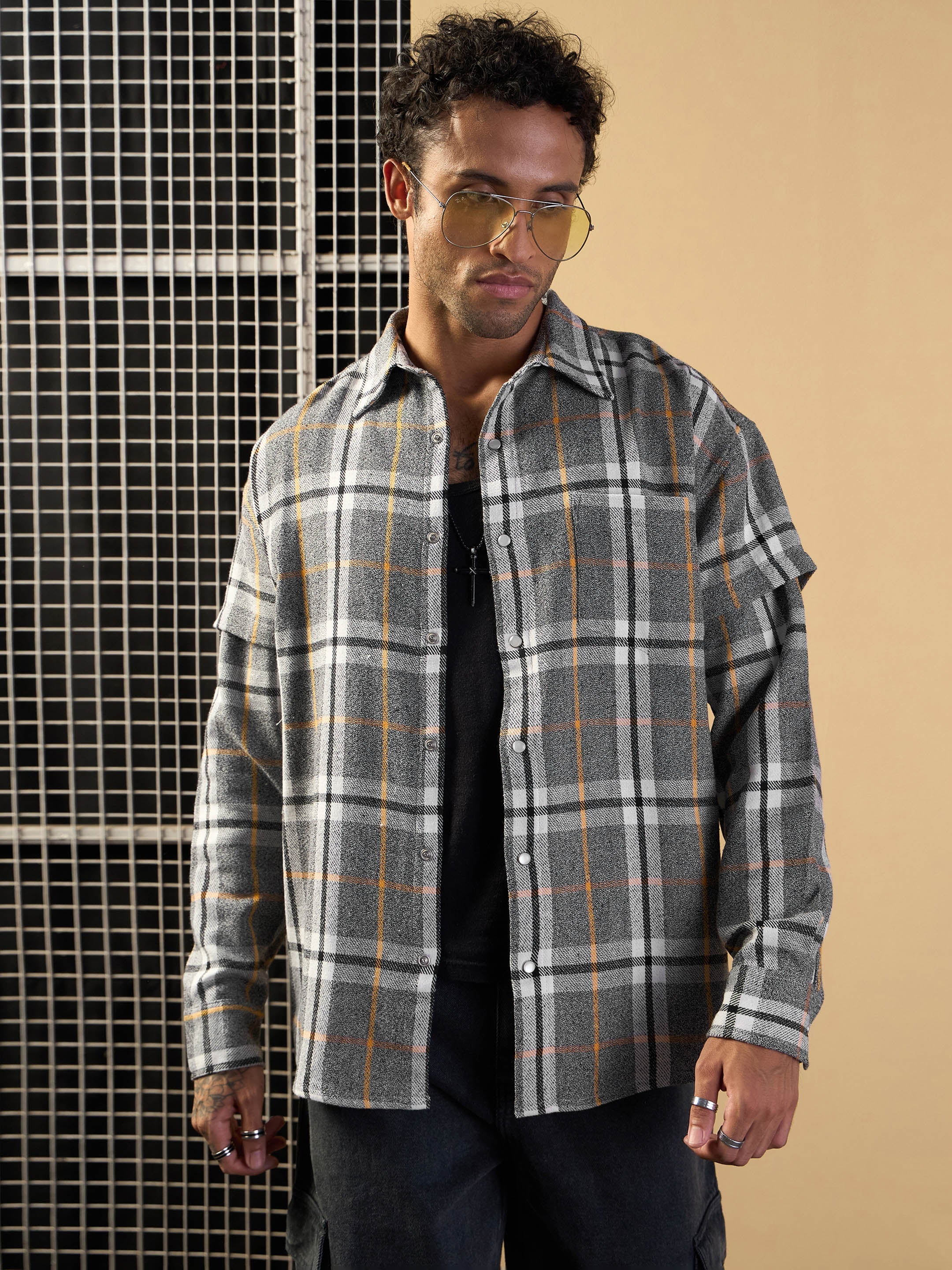 Men's Grey Over Size Shirt - Mascln Sassafras