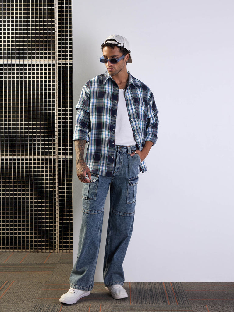 Men's Blue Over Size Shirt
