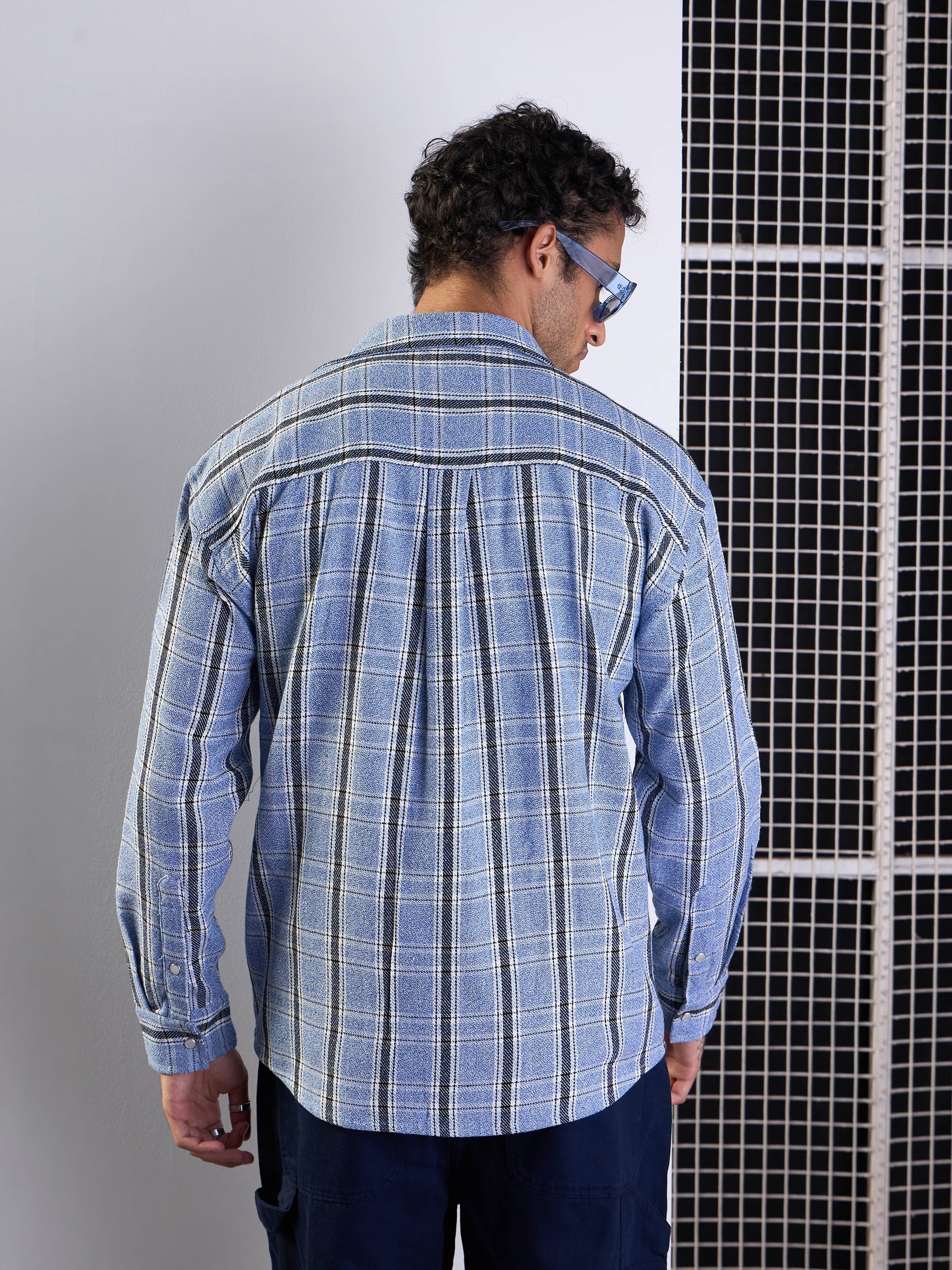 Men's Blue Over Size Shirt - Mascln Sassafras