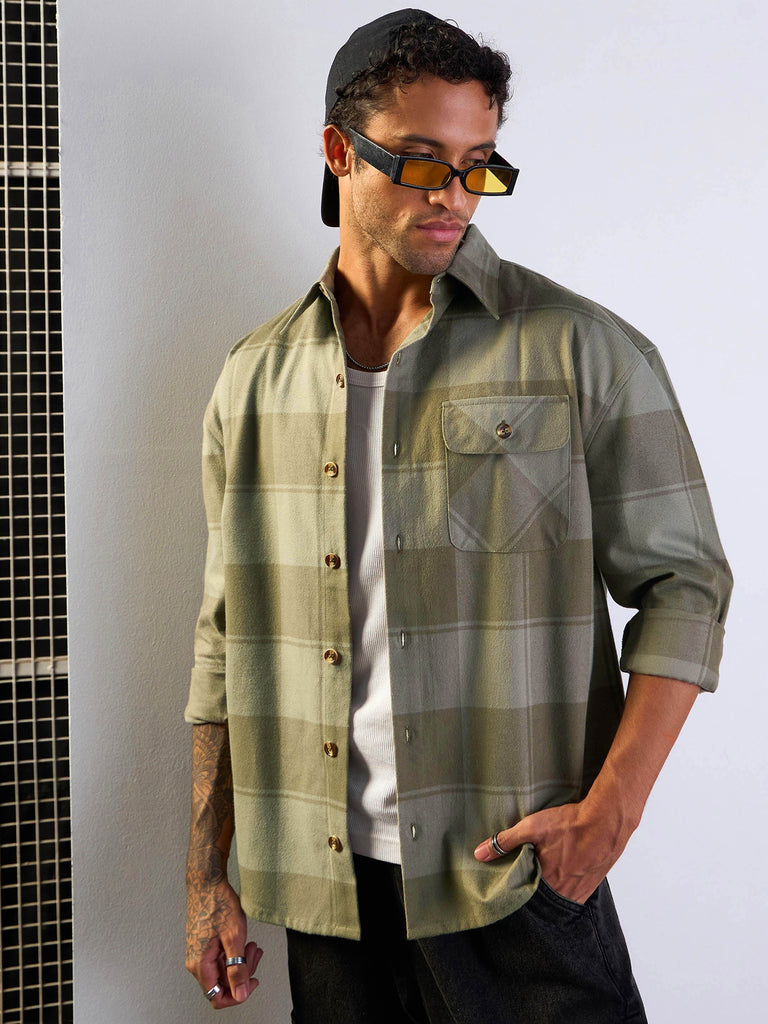 Men's Olive Over Size Shirt
