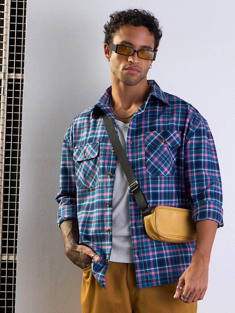 Men's Blue Over Size Shirt