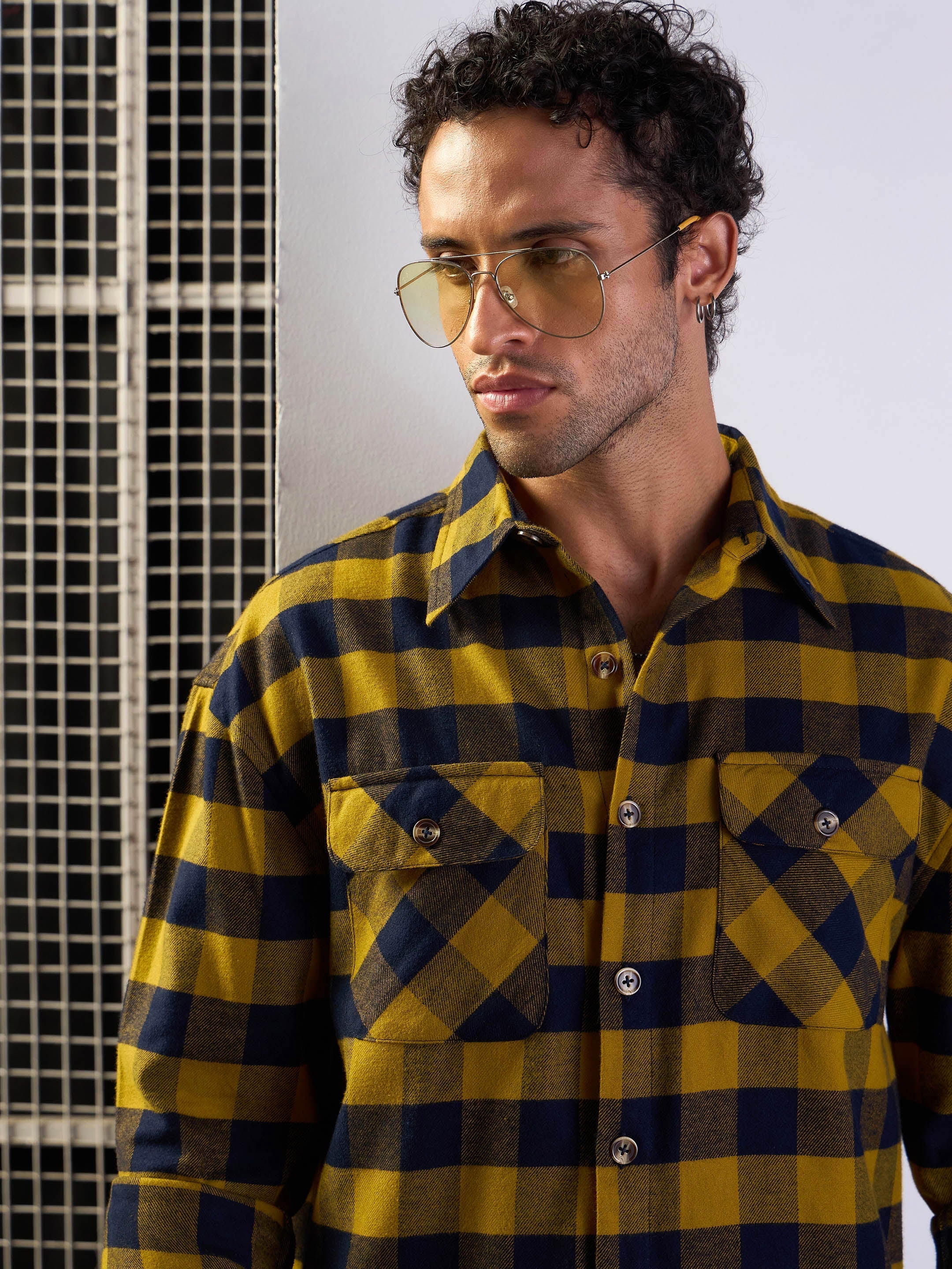 Men's Mustard Over Size Shirt - Mascln Sassafras