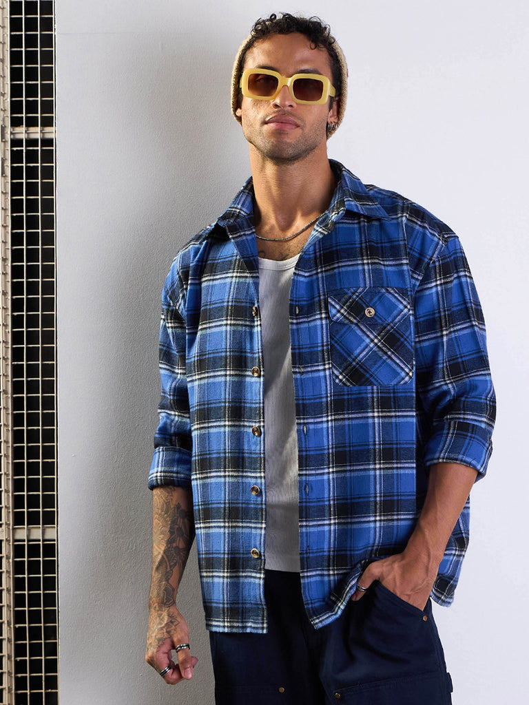 Men's Blue Over Size Shirt