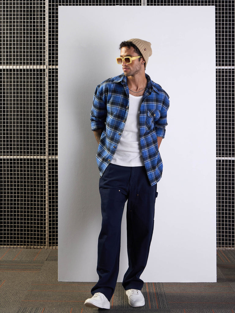 Men's Blue Over Size Shirt