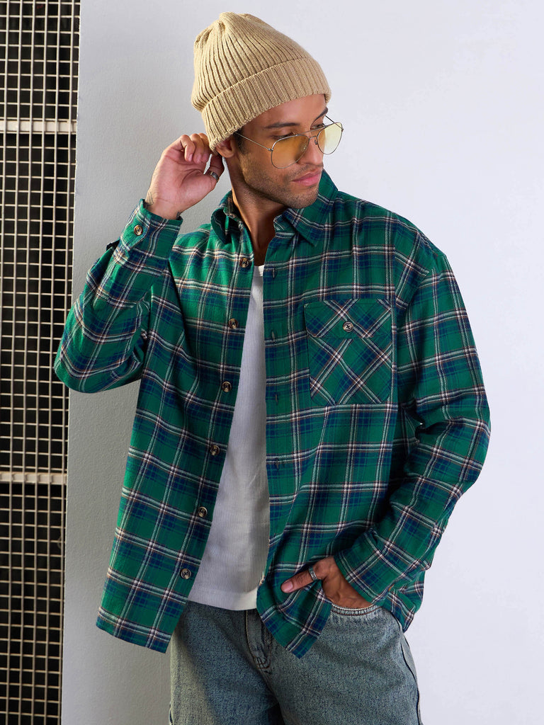 Men's Green Over Size Shirt