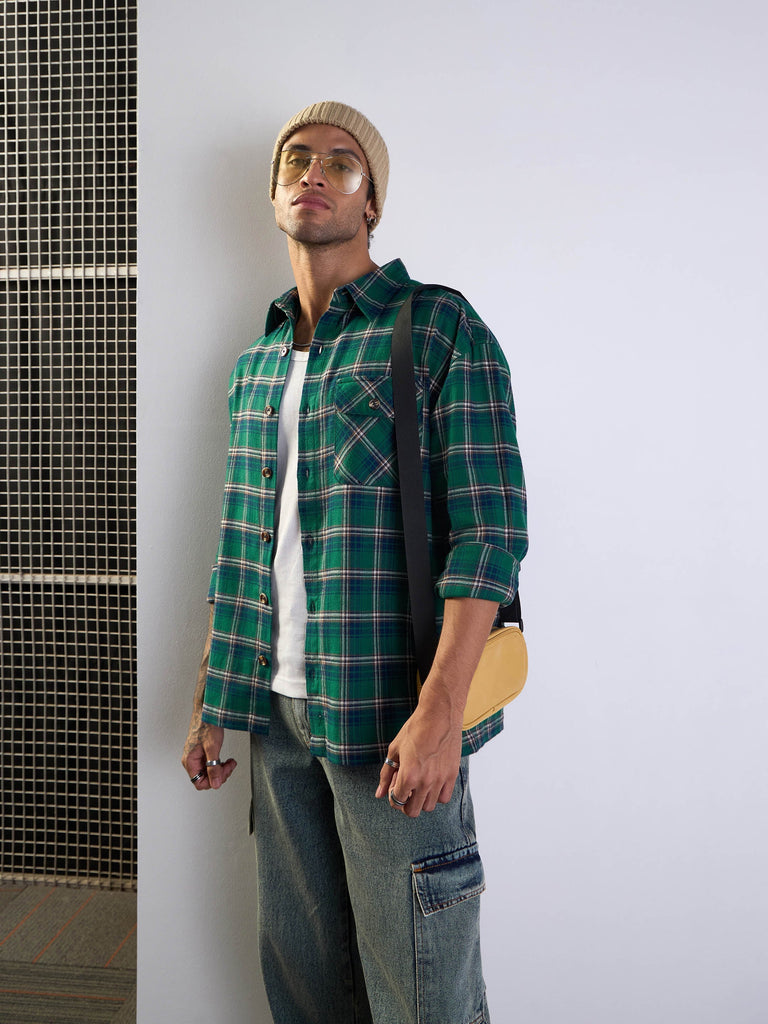 Men's Green Over Size Shirt