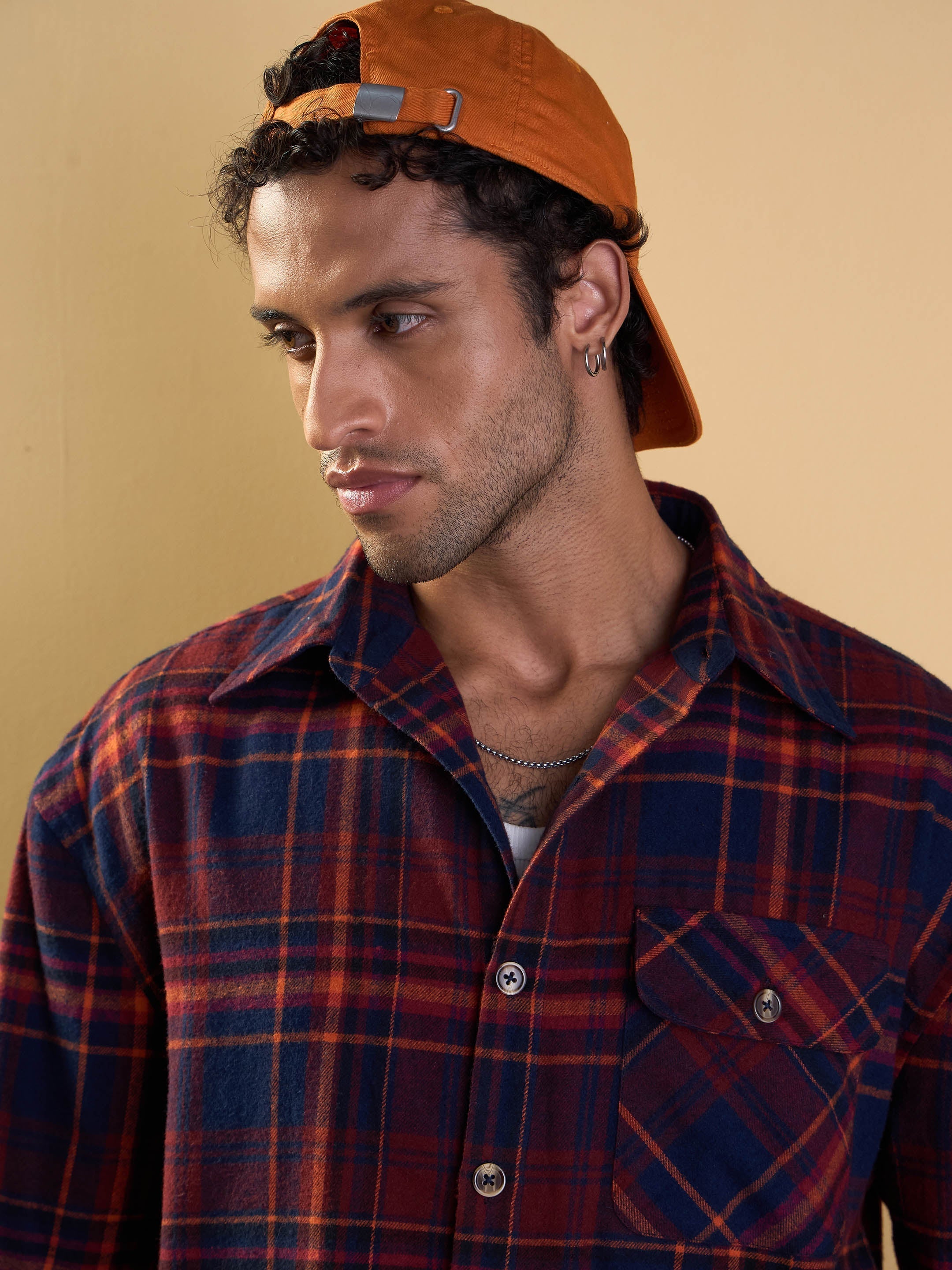 Men's Rust Embroidered Shirt - Mascln Sassafras