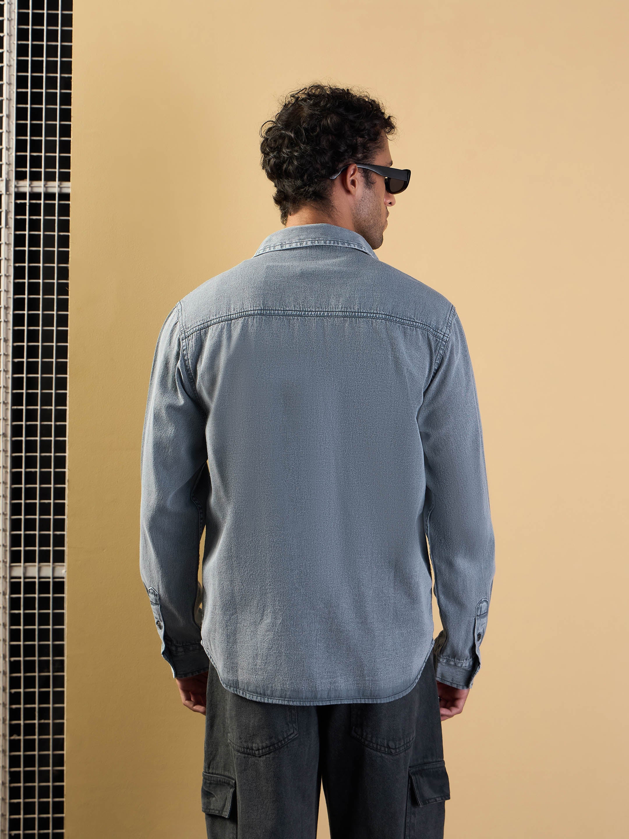 Men's Grey Wash Shirt - Mascln Sassafras