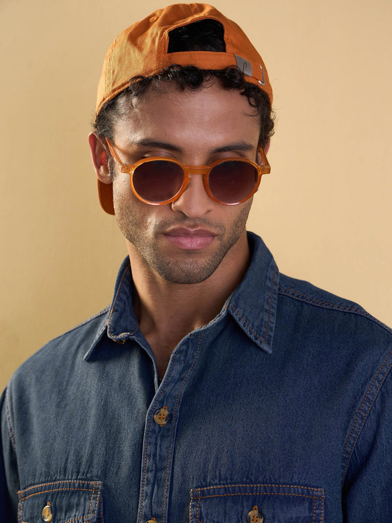 Men's Blue Solid Shirt