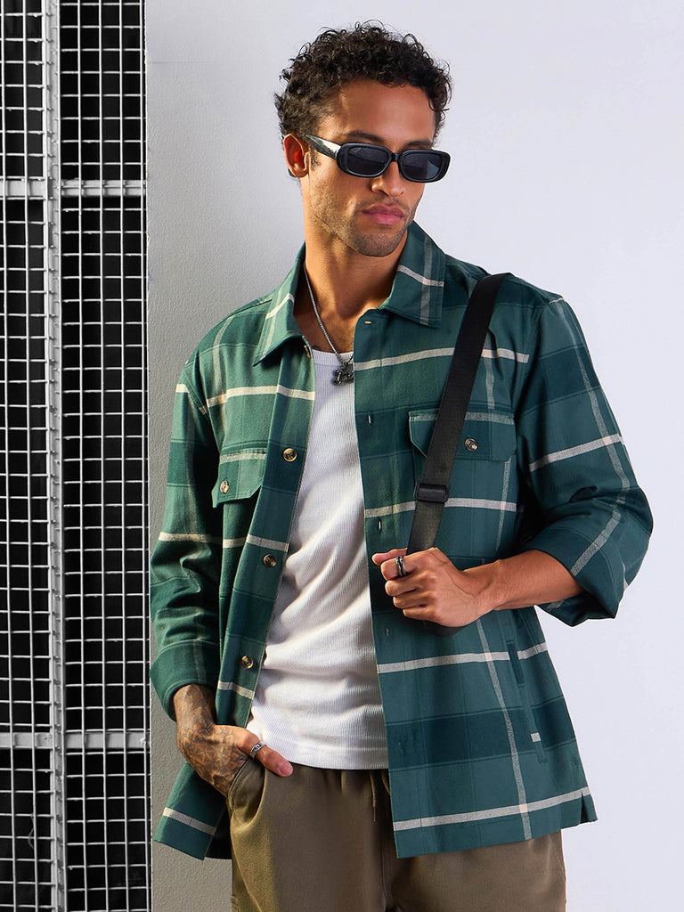 Men's Green Side Pocket Shacket