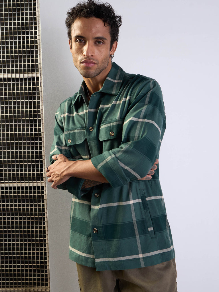 Men's Green Side Pocket Shacket