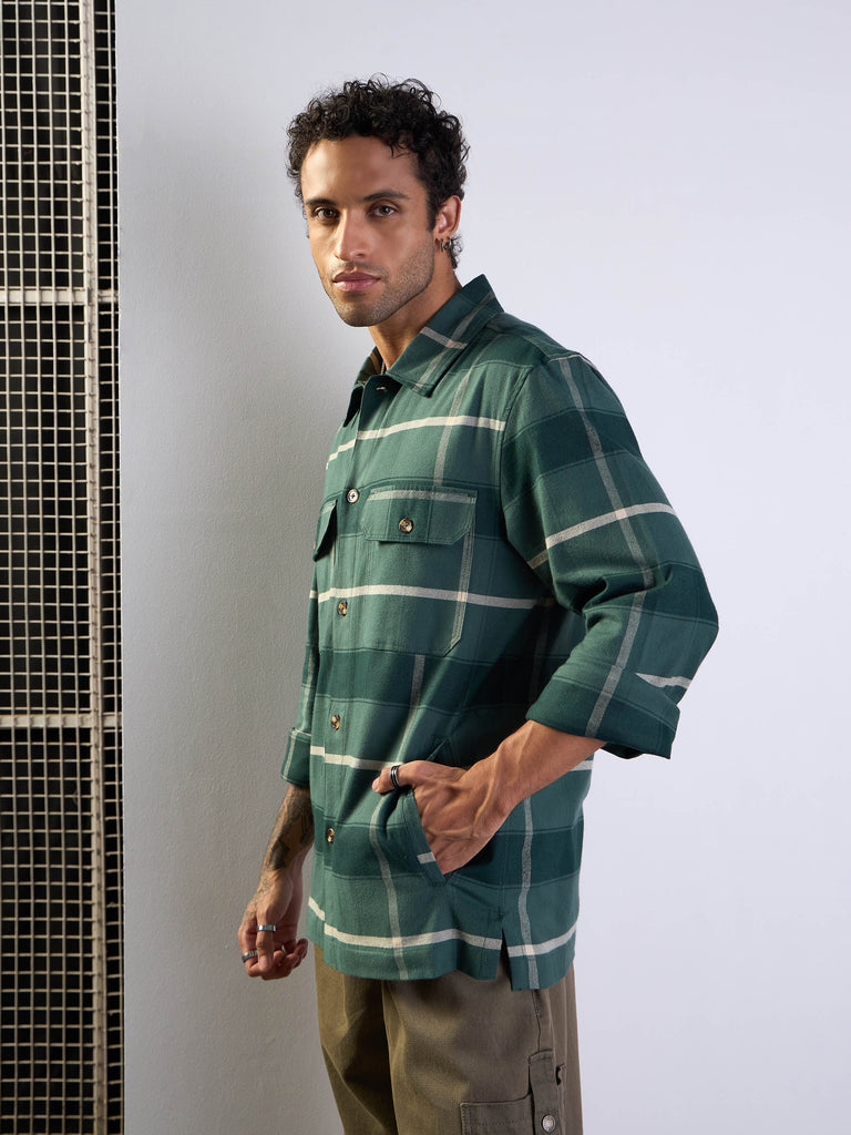 Men's Green Side Pocket Shacket