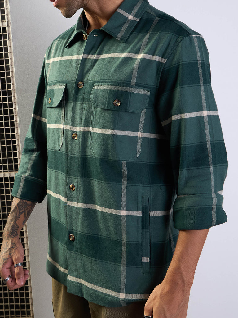 Men's Green Side Pocket Shacket