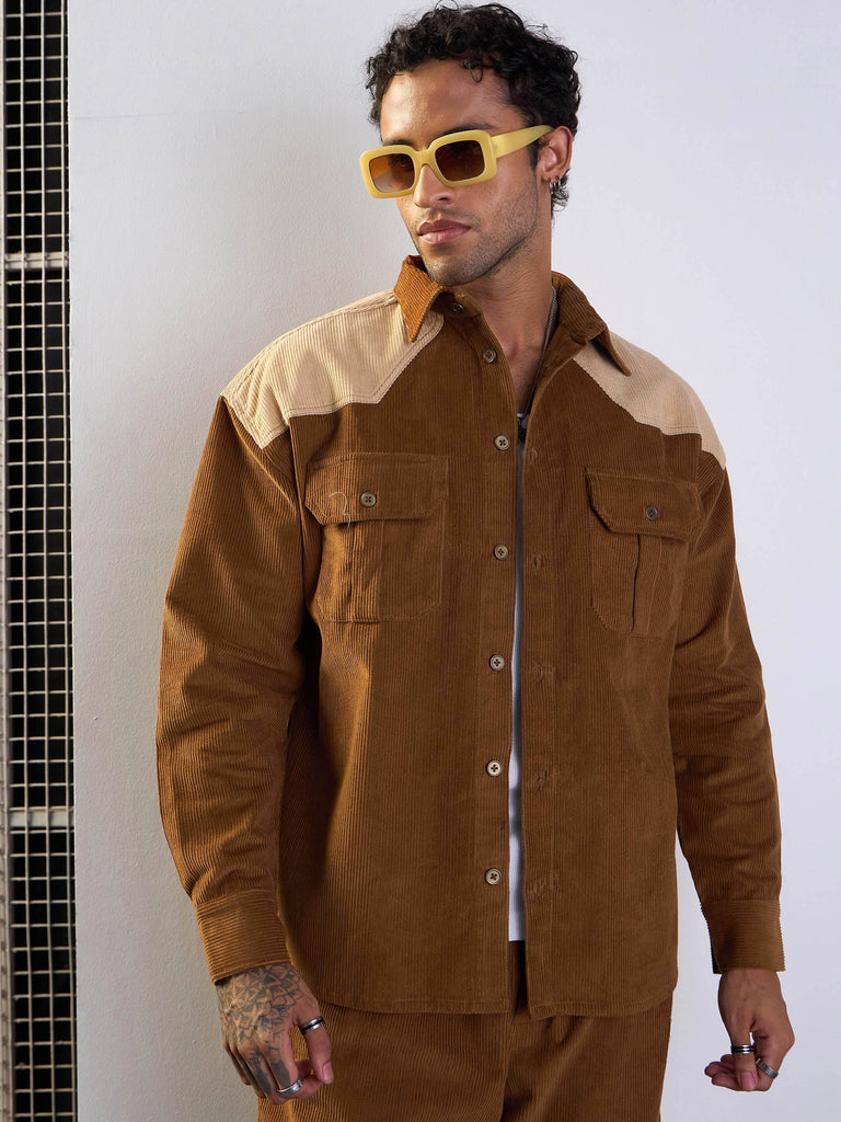 Men's Brown Over Size Shacket