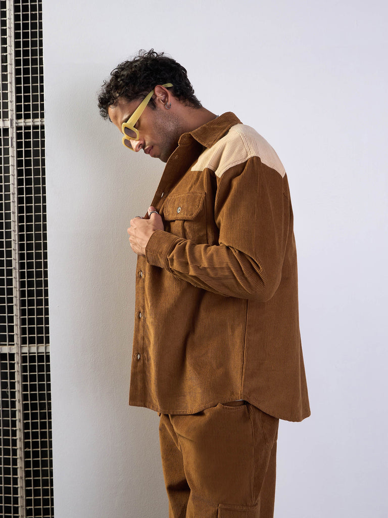 Men's Brown Over Size Shacket