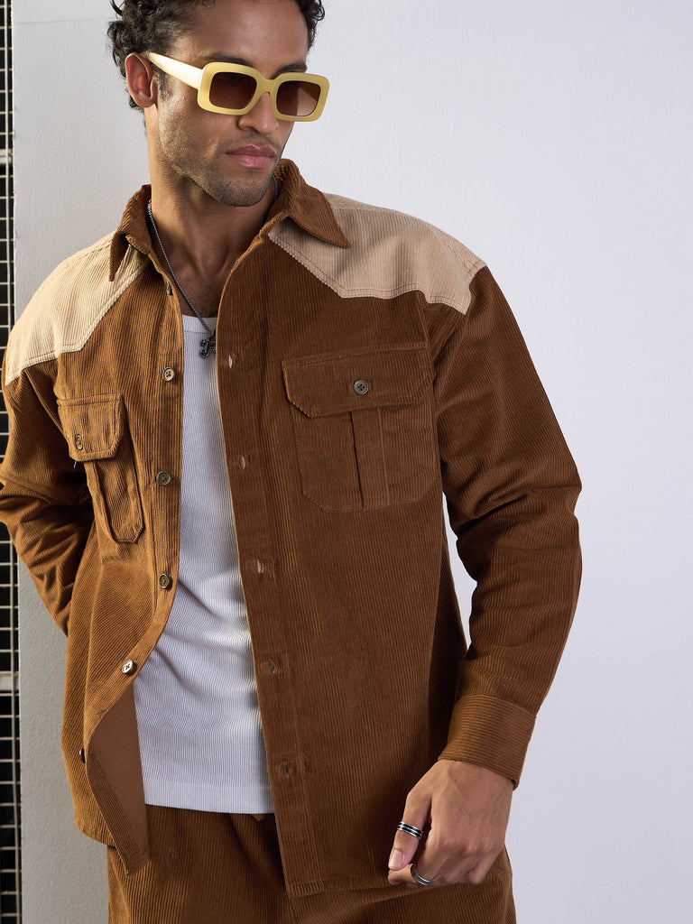 Men's Brown Over Size Shacket