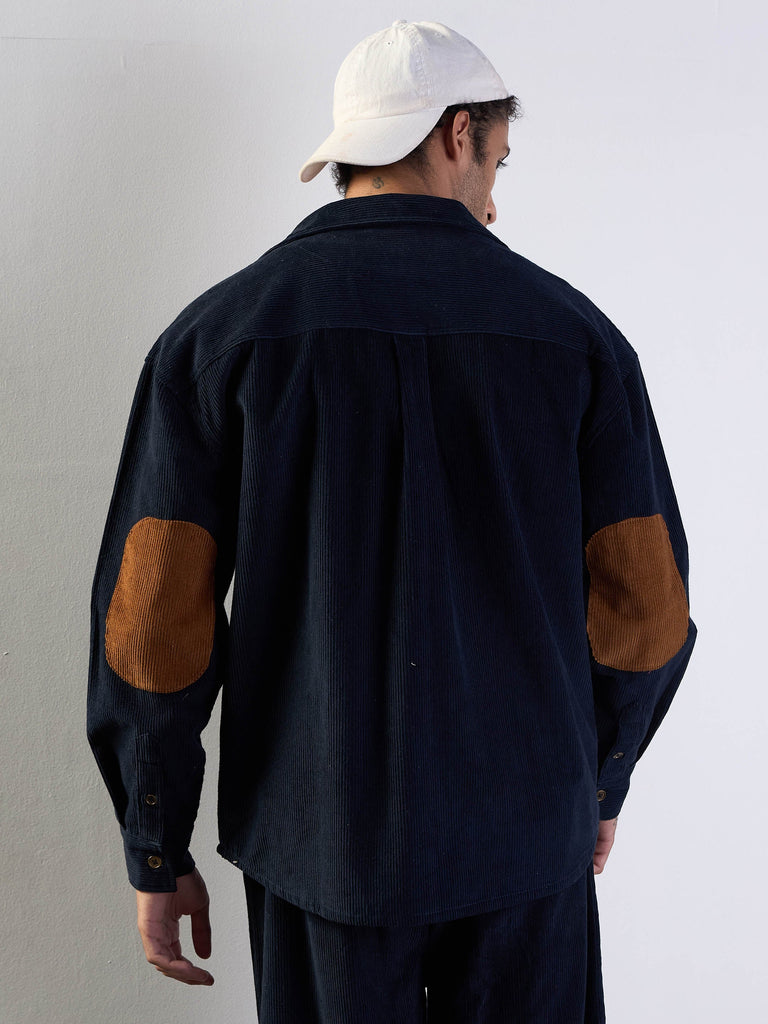 Men's Navy Blue Over Size Shacket