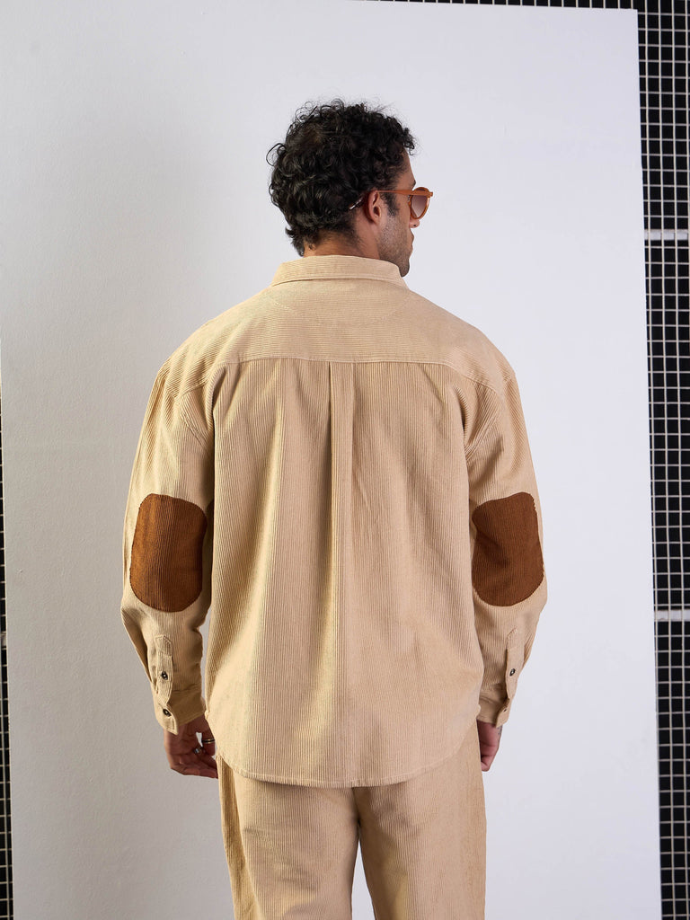Men's Beige Over Size Shacket
