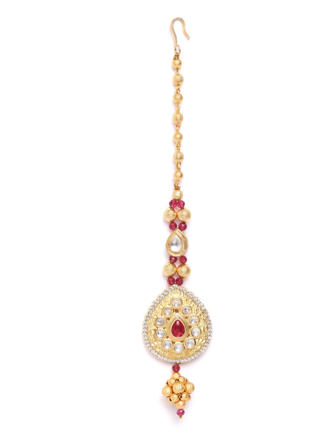 Women's Gold Plated Stone Studded Maang Tikka