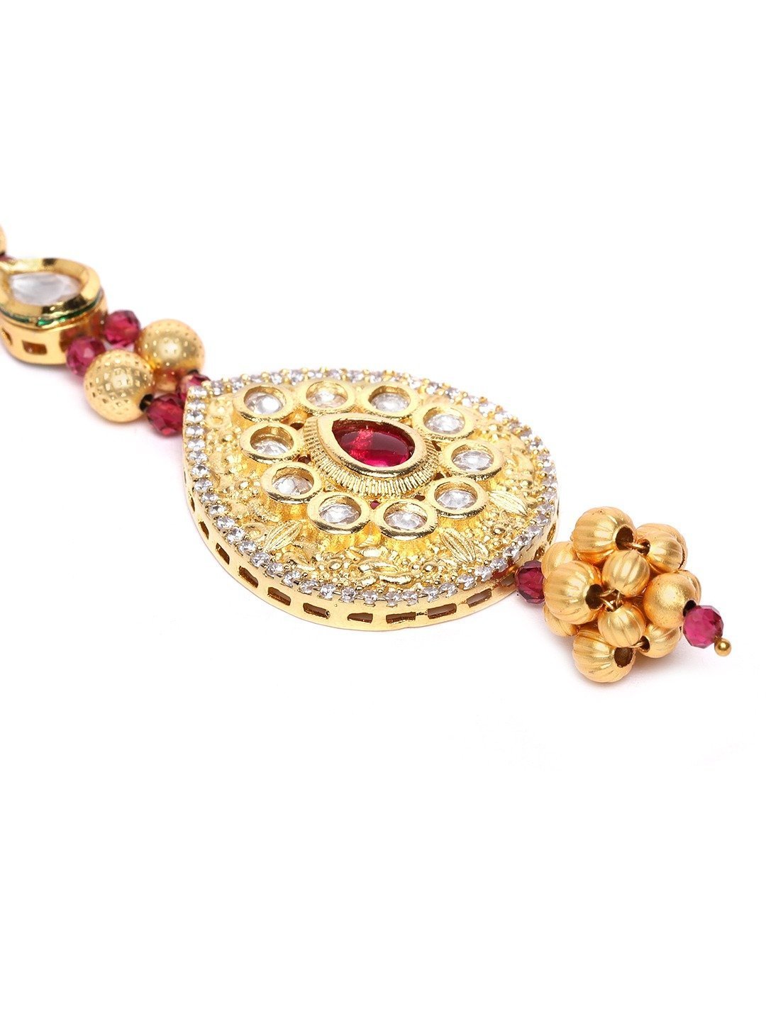 Women's Gold Plated Stone Studded Maang Tikka