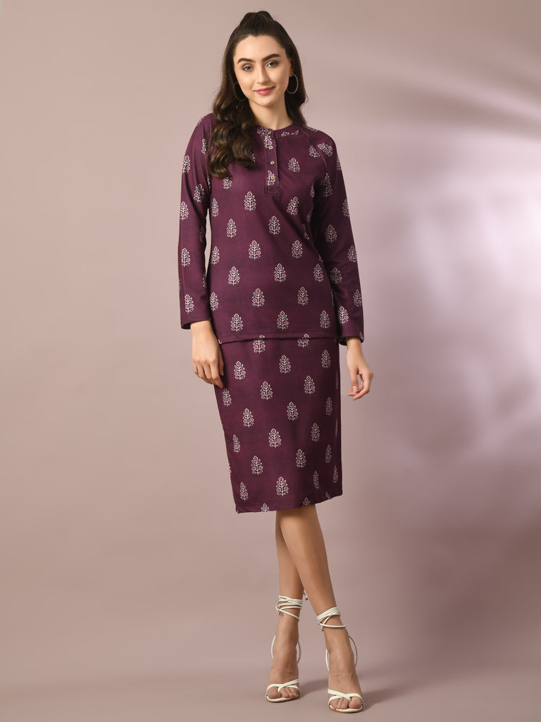 Women's  Violet Embellished Raglan Sleeve Party Top