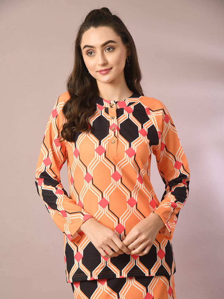 Women's  Multi Embellished Raglan Sleeve Party Top