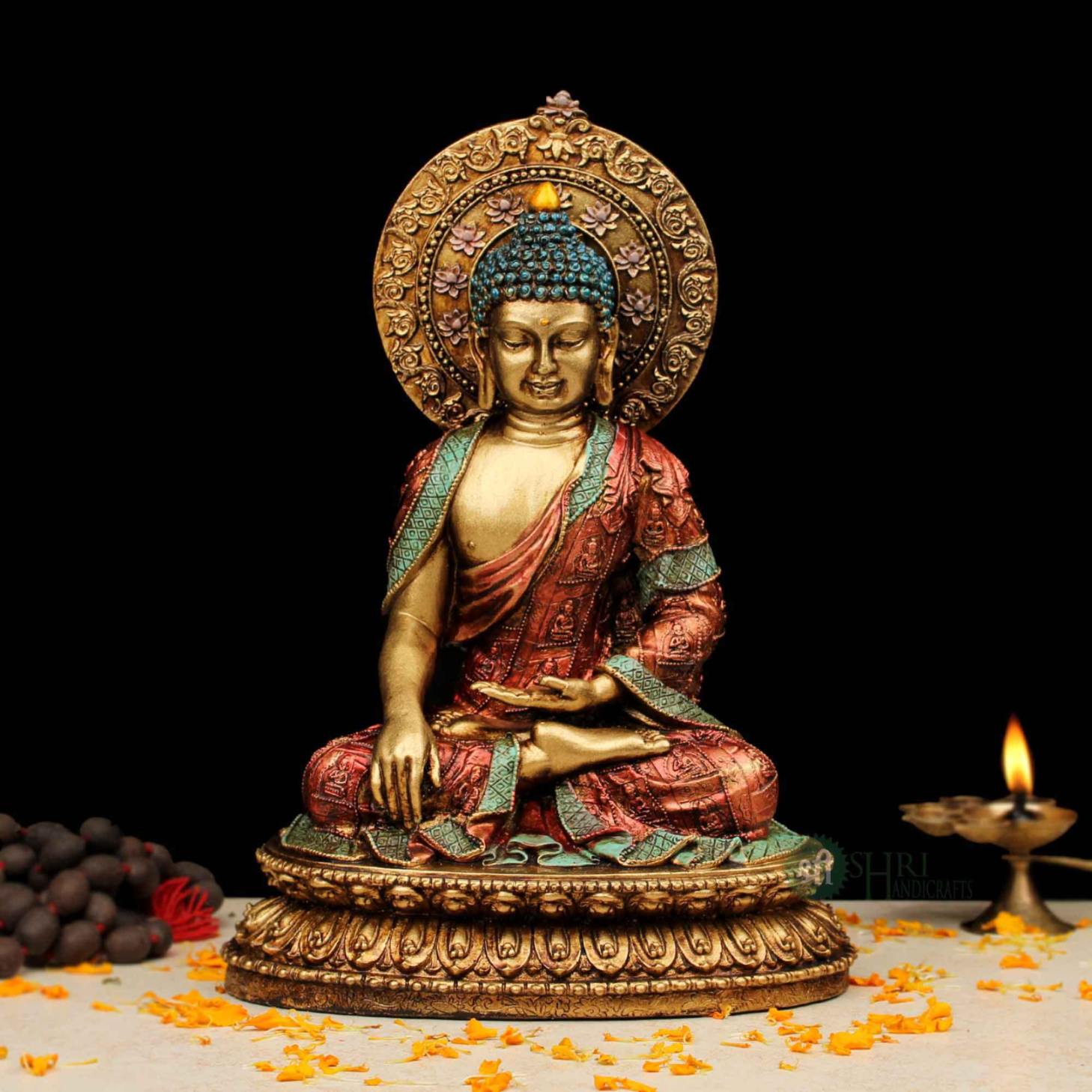 10"BUDHA MEDITATION ON PAWATI COPPER STATUE SN