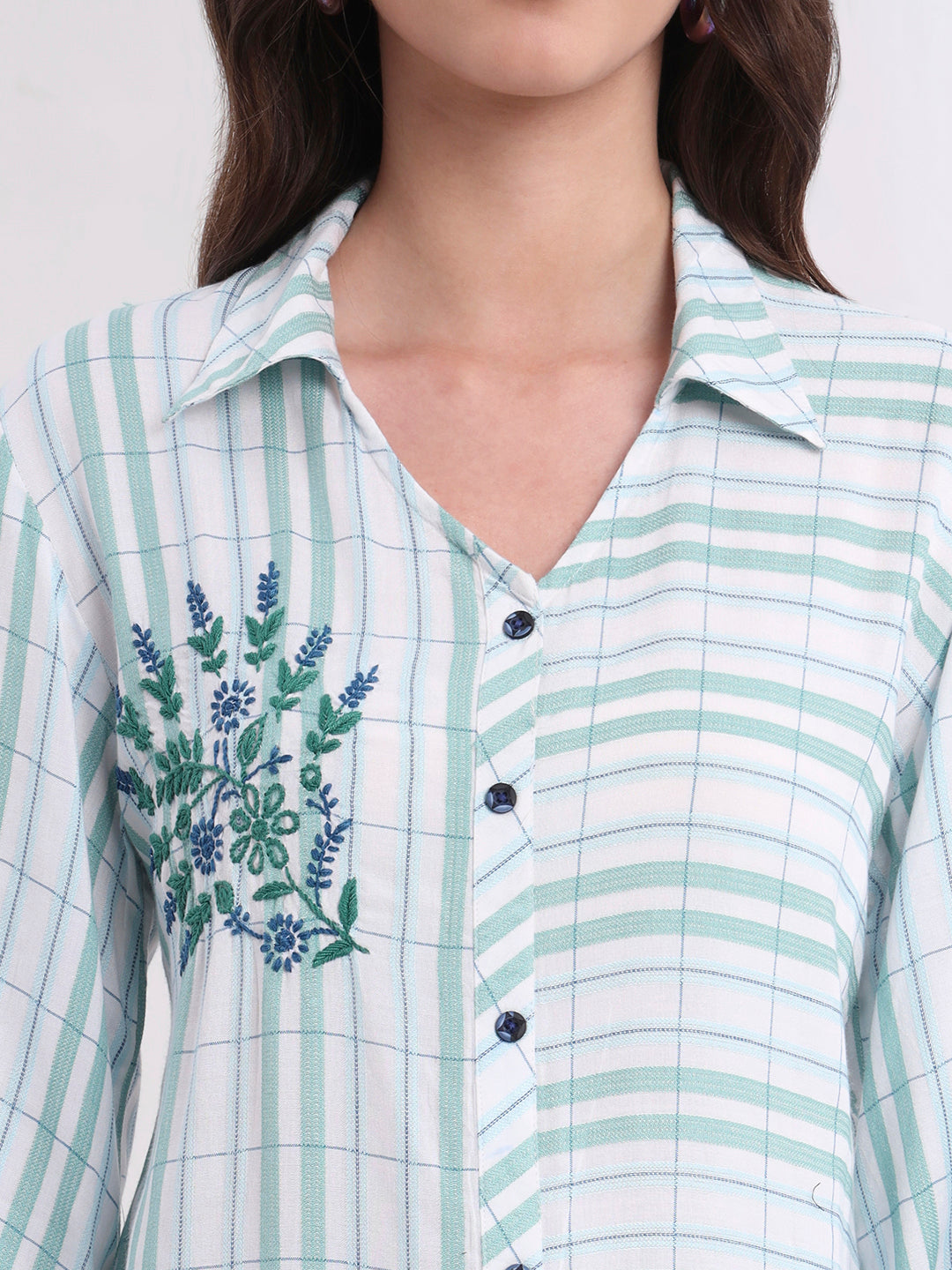 Women's Viscose Rayon Hand Embroidery Shirt S4001