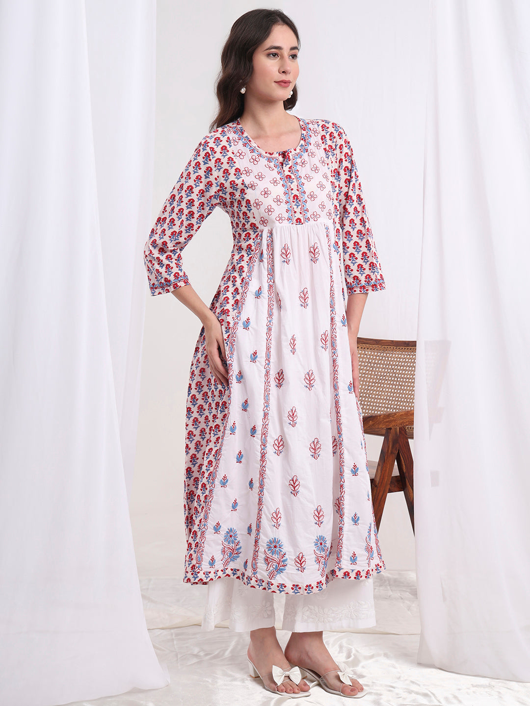 Women's Chikankari Gather Style Kurta S1004