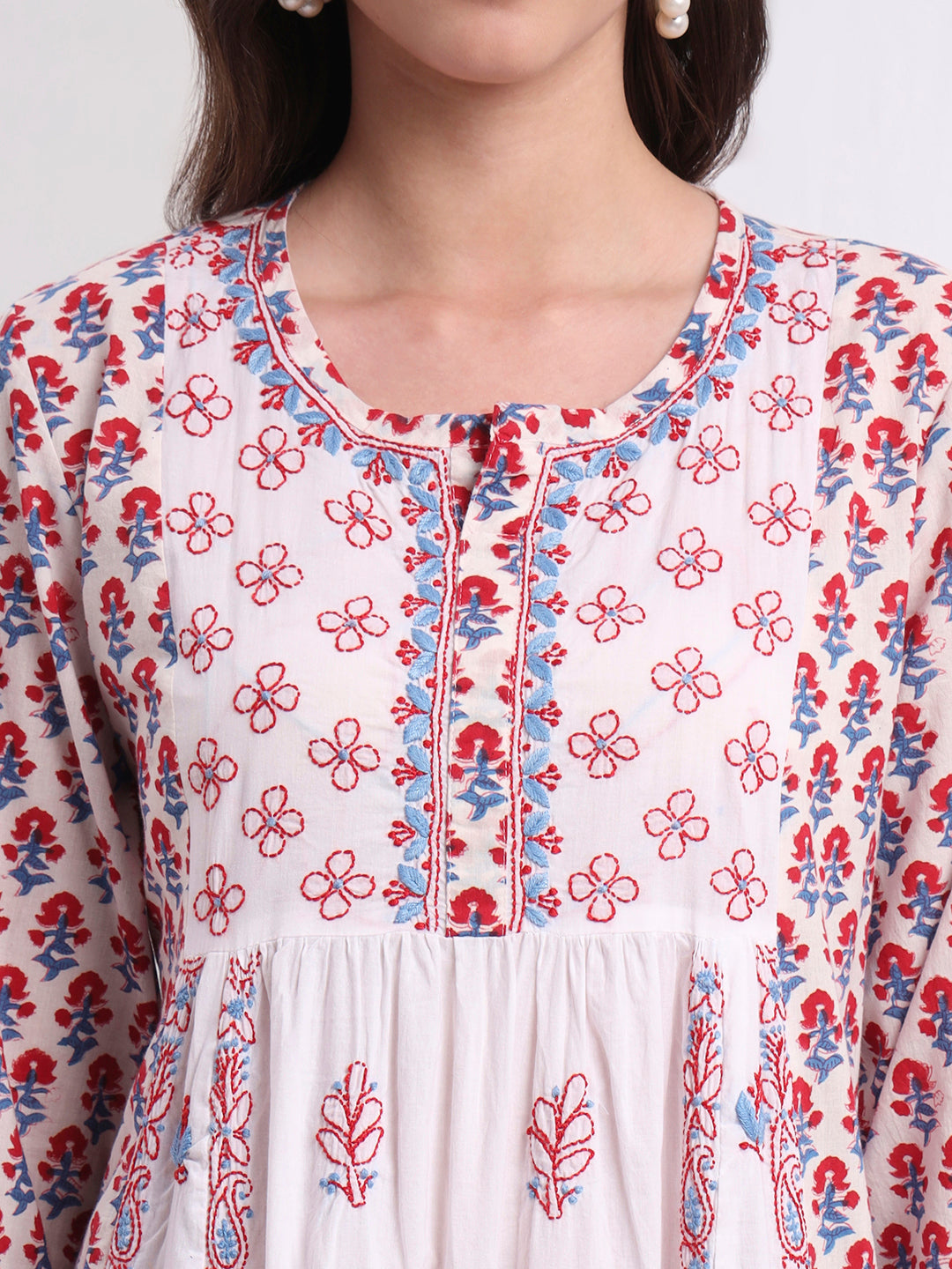 Women's Chikankari Gather Style Kurta S1004