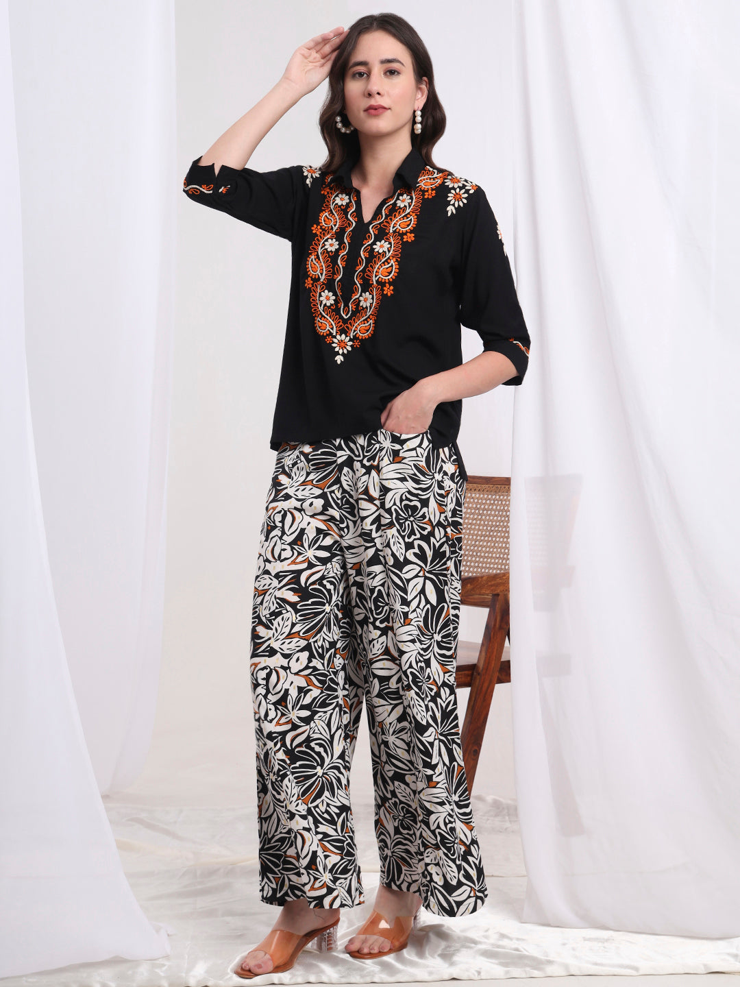 Women's Chinkankari Viscose Rayon Co-Ord Set S1002-101