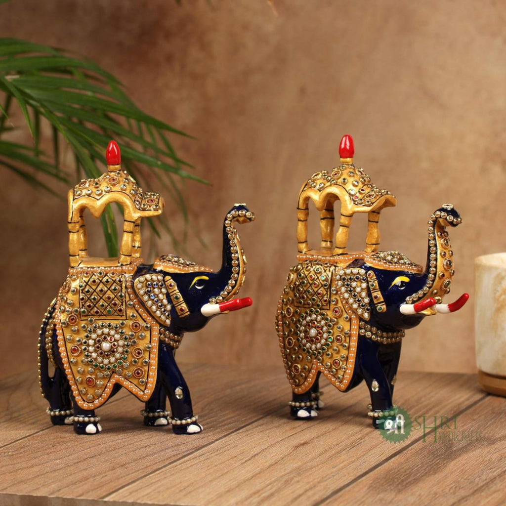 5"AMBABARI UT JWELLERY STONE STATUE MT