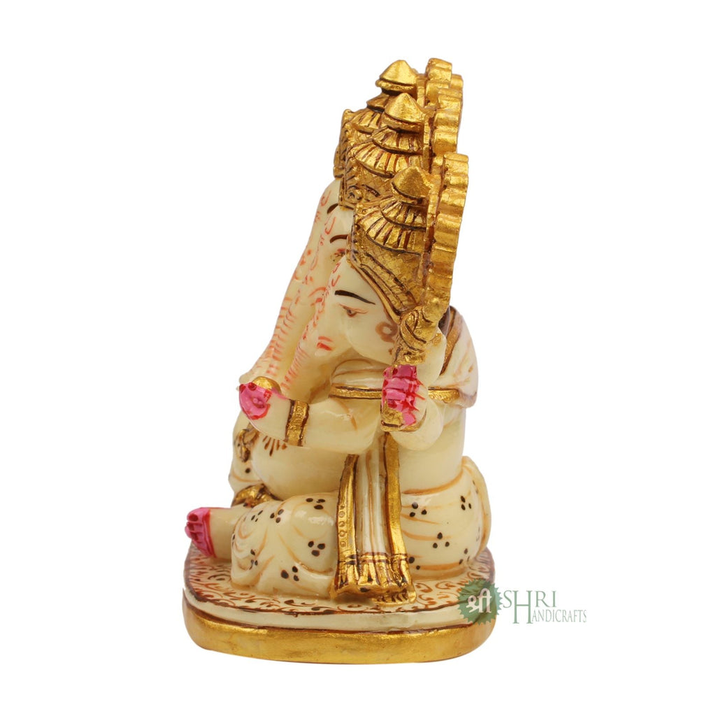 5" GANESHA FIVE FACE FINE PAINTING