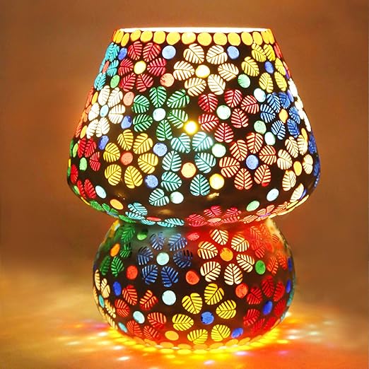 Mosaic Decorative Electric Table Lamp- Floral Pattern
