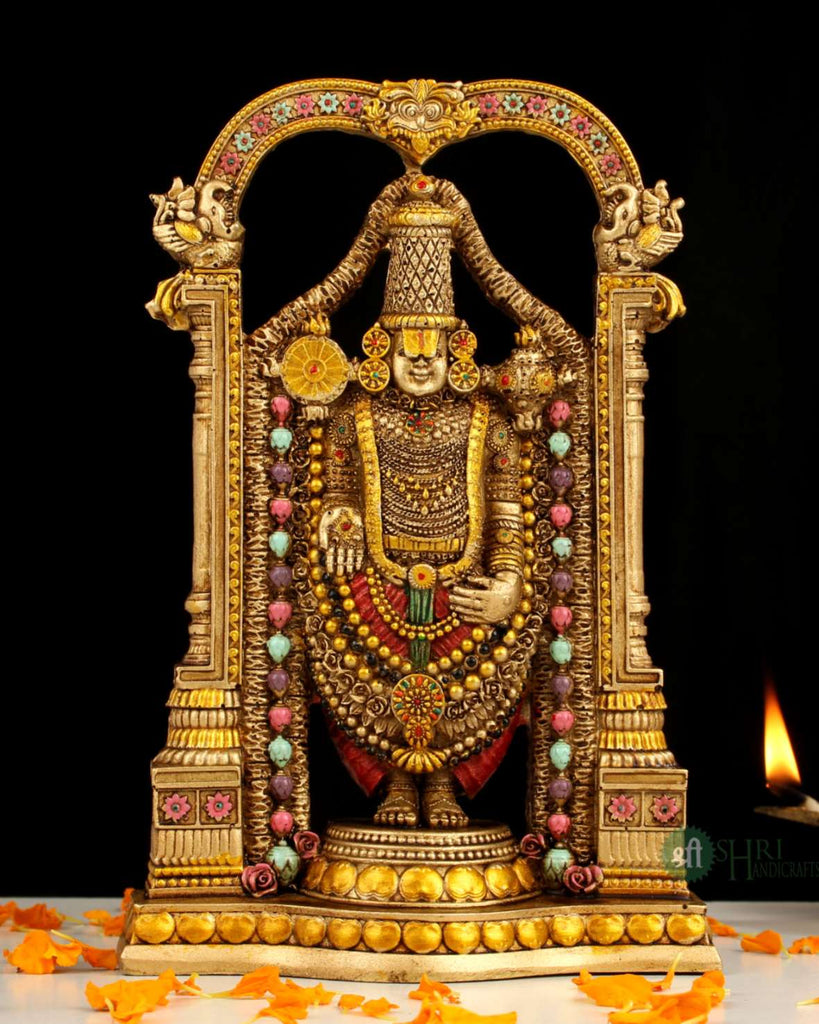 8" TIRUPATI BALAJI COPPER STATUE SN