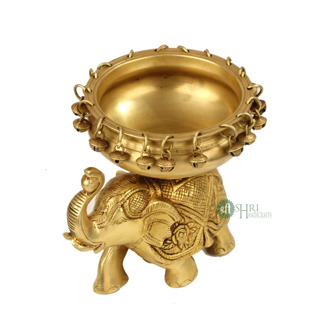 7.5" Brass Elephant Urli