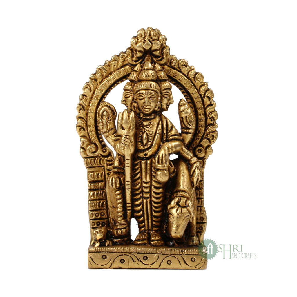 3.5" Brass Dattatreya Idol – Handcrafted Devotional Statue