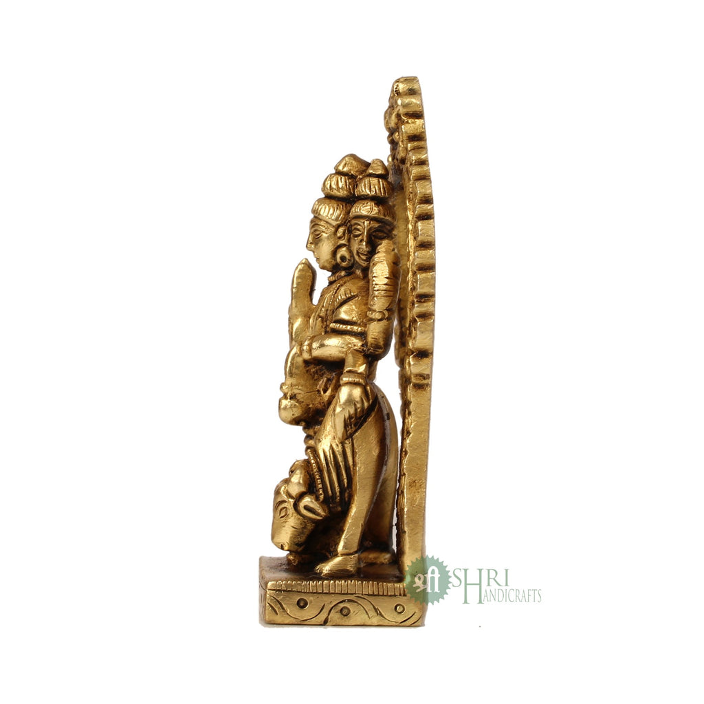 3.5" Brass Dattatreya Idol – Handcrafted Devotional Statue