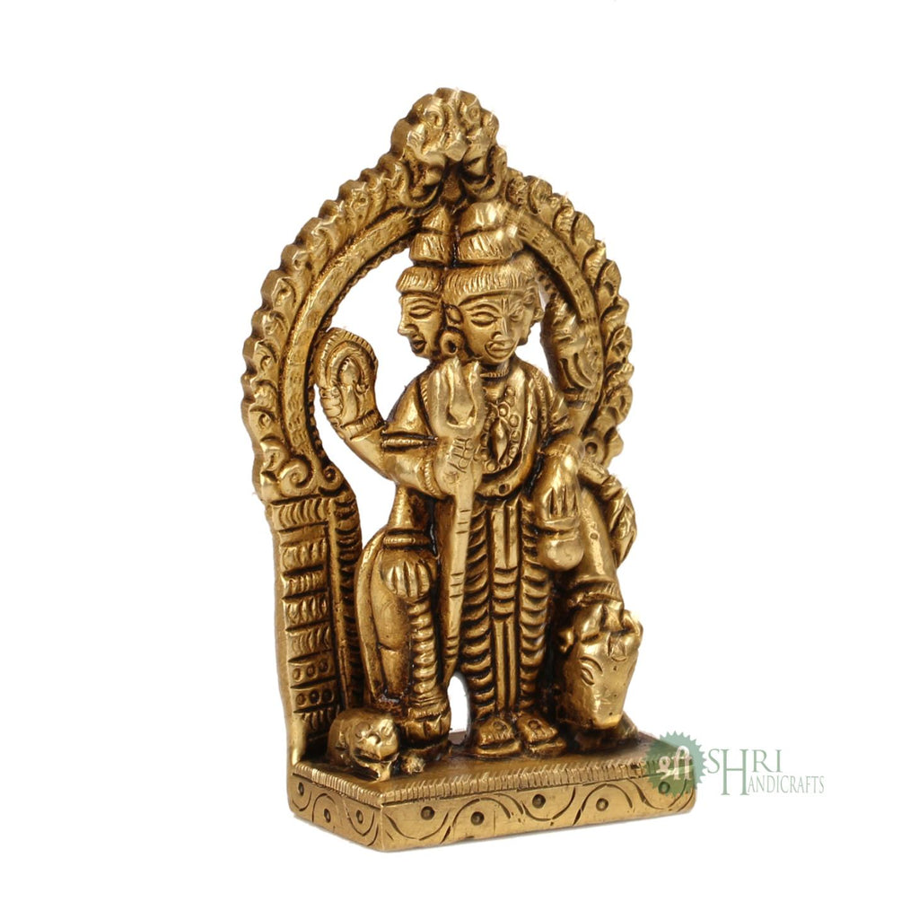 3.5" Brass Dattatreya Idol – Handcrafted Devotional Statue
