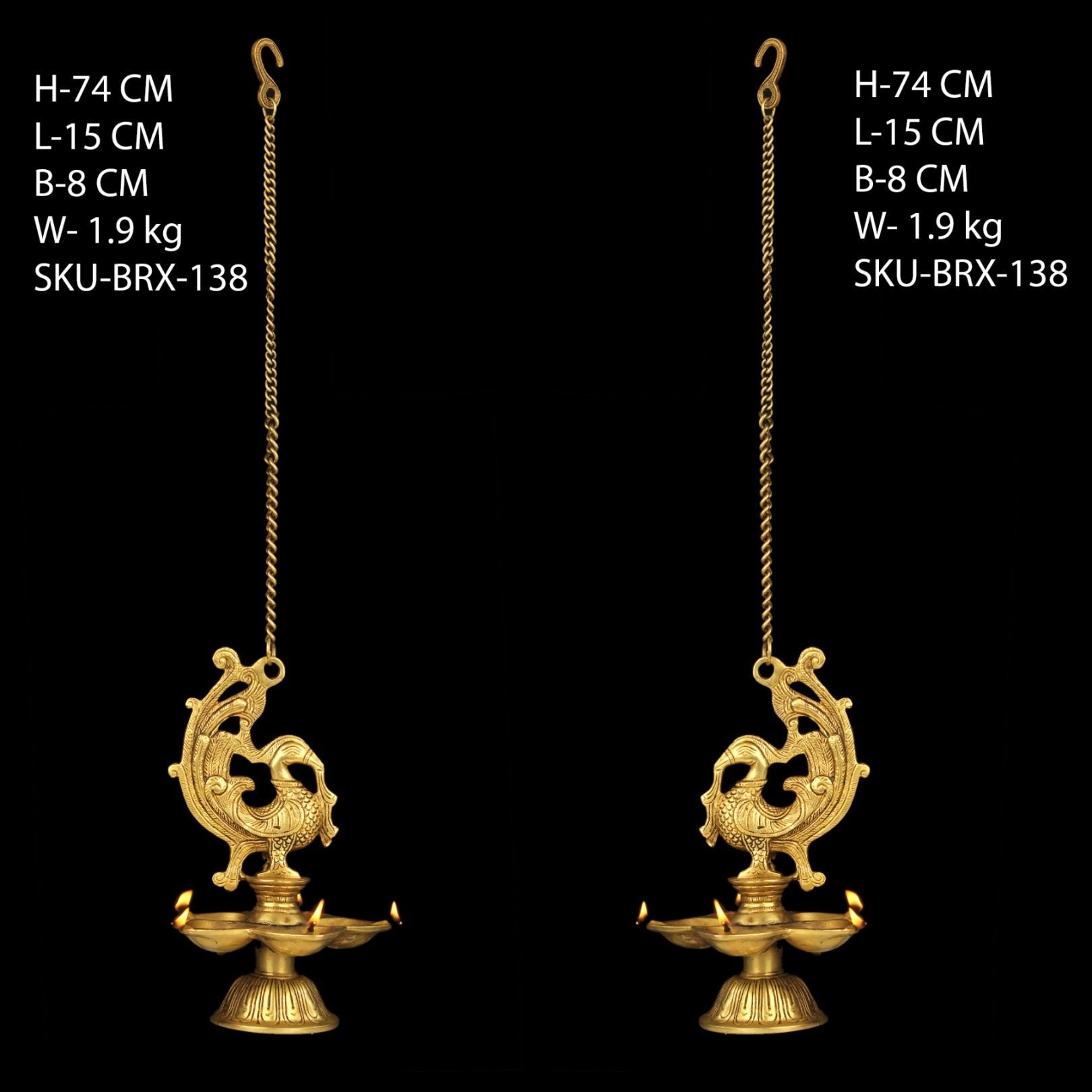 10" BRASS HANGING DEEPAK