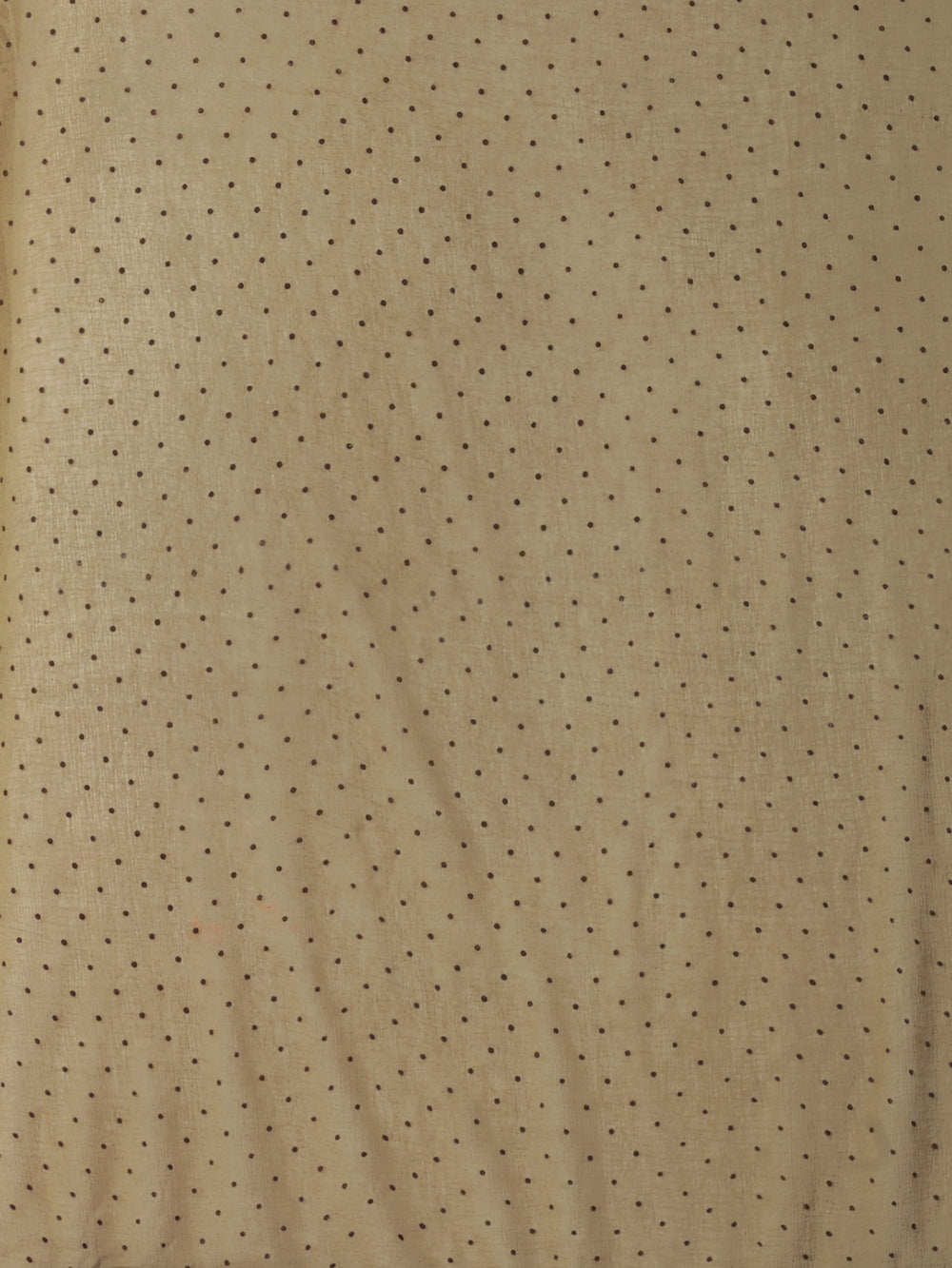 Women's Beige Solid polkadots Print Woven Chiffon Dupatta With Pompom - NIMIDHYA