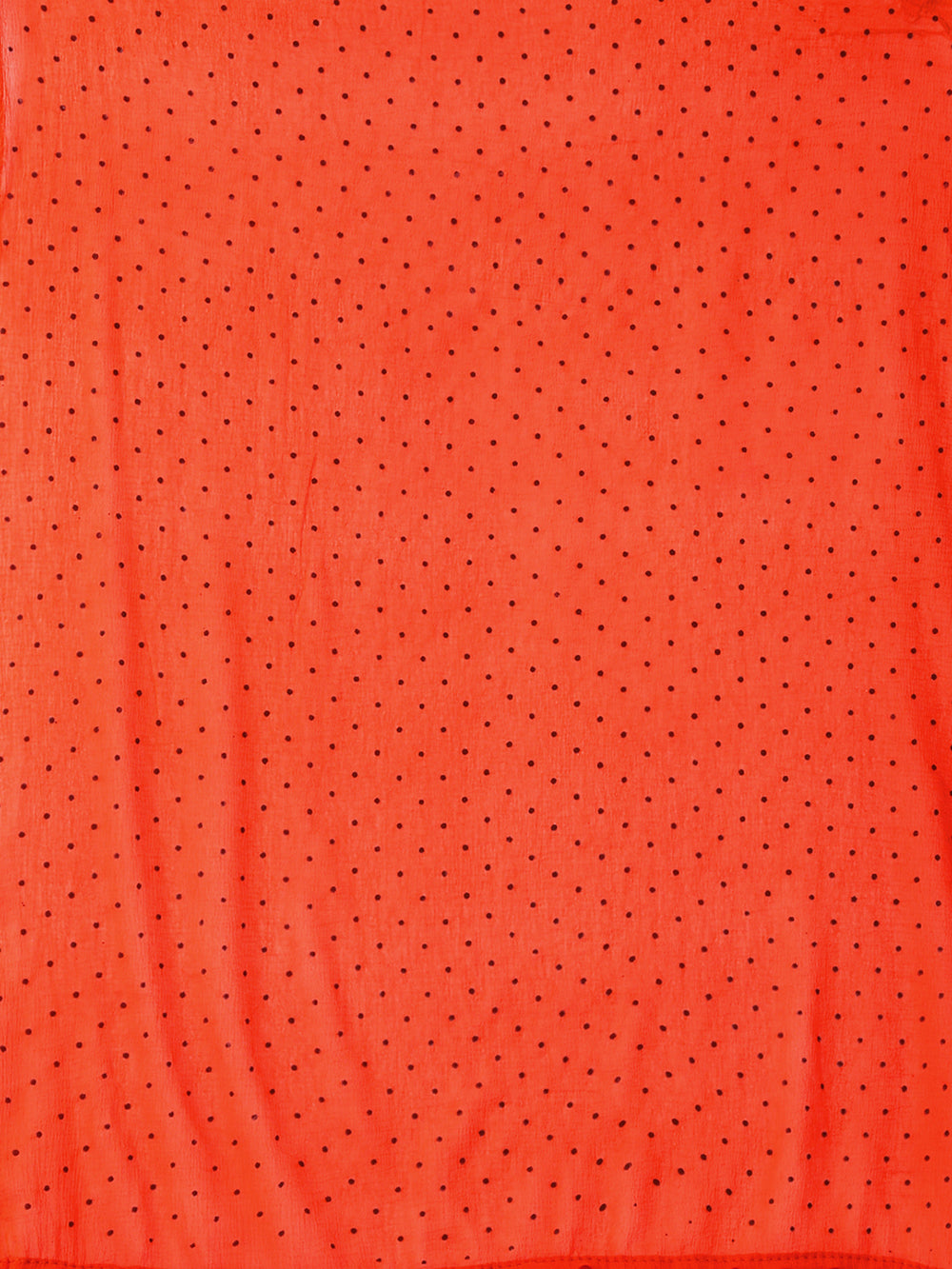 Women's Orange Solid polkadots Print Woven Chiffon Dupatta With Pompom - NIMIDHYA
