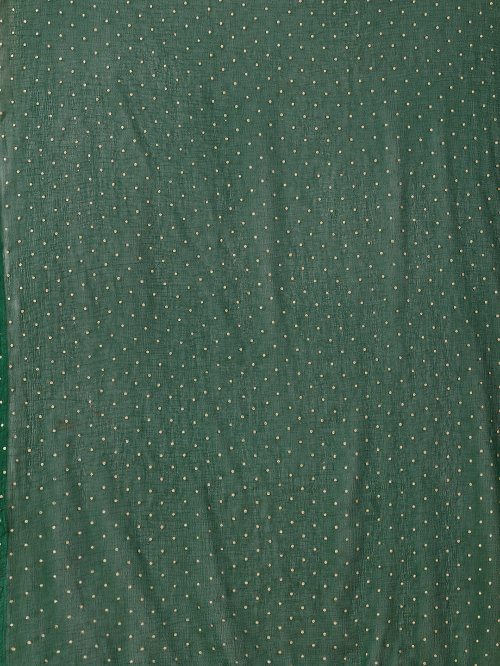 Women's Bottle Green Solid polkadots Print Woven Chiffon Dupatta With Pompom - NIMIDHYA