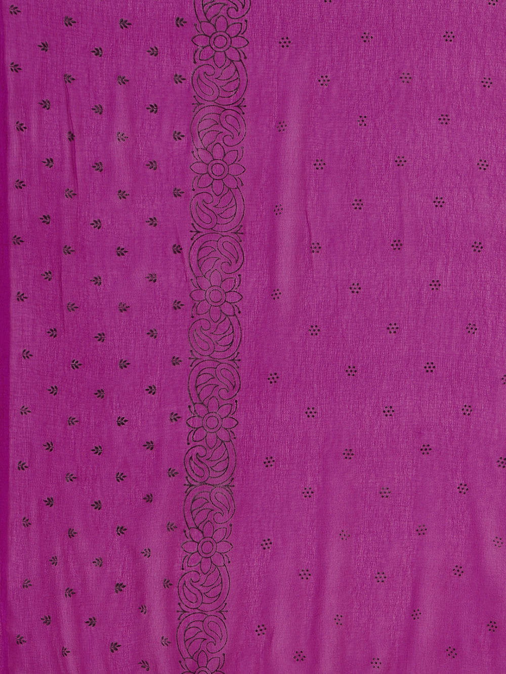 Women's Purple Floral Block Print Chiffon Dupatta - NIMIDHYA