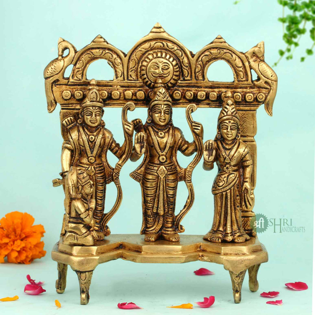 Brass Ram Darbar Statue – 8 Inch