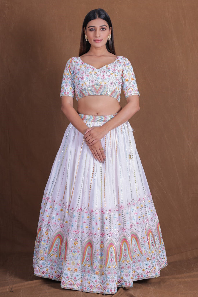 Women's Multi Color Georgette Print Lehenga Set